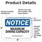 Signmission Maximum Dining Capacity _, 5 in W x Rectangle, Vinyl Decal OS-2PACK-NS-D-35-L-14157 - alternate 4